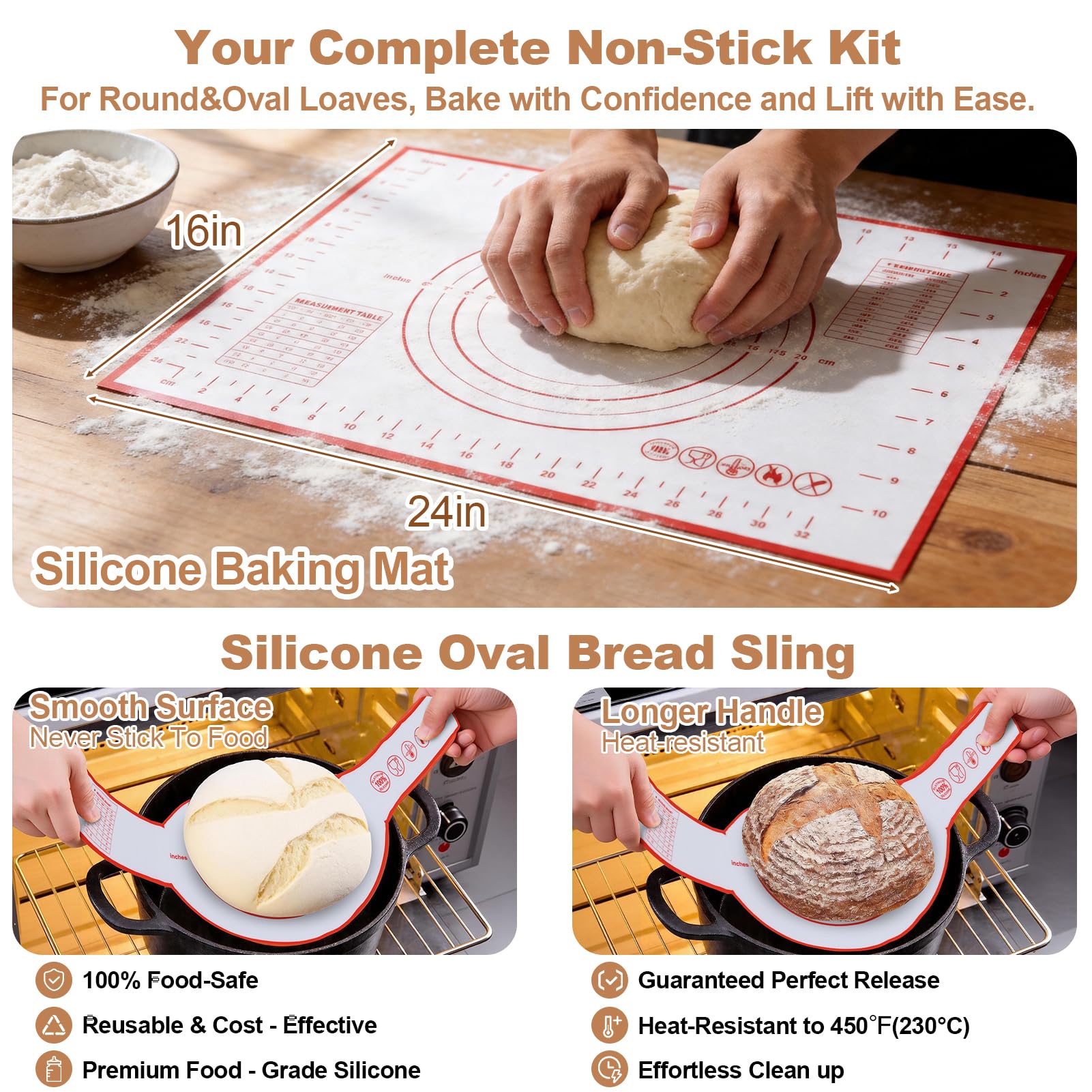 Sauerteig Starter Set mit 2 Gärkörbchen, 730ML Sauerteig Glas, Brotbackzubehör kit, Brot Backen Zubehör für Anfänger und Erfahrener Bäcker