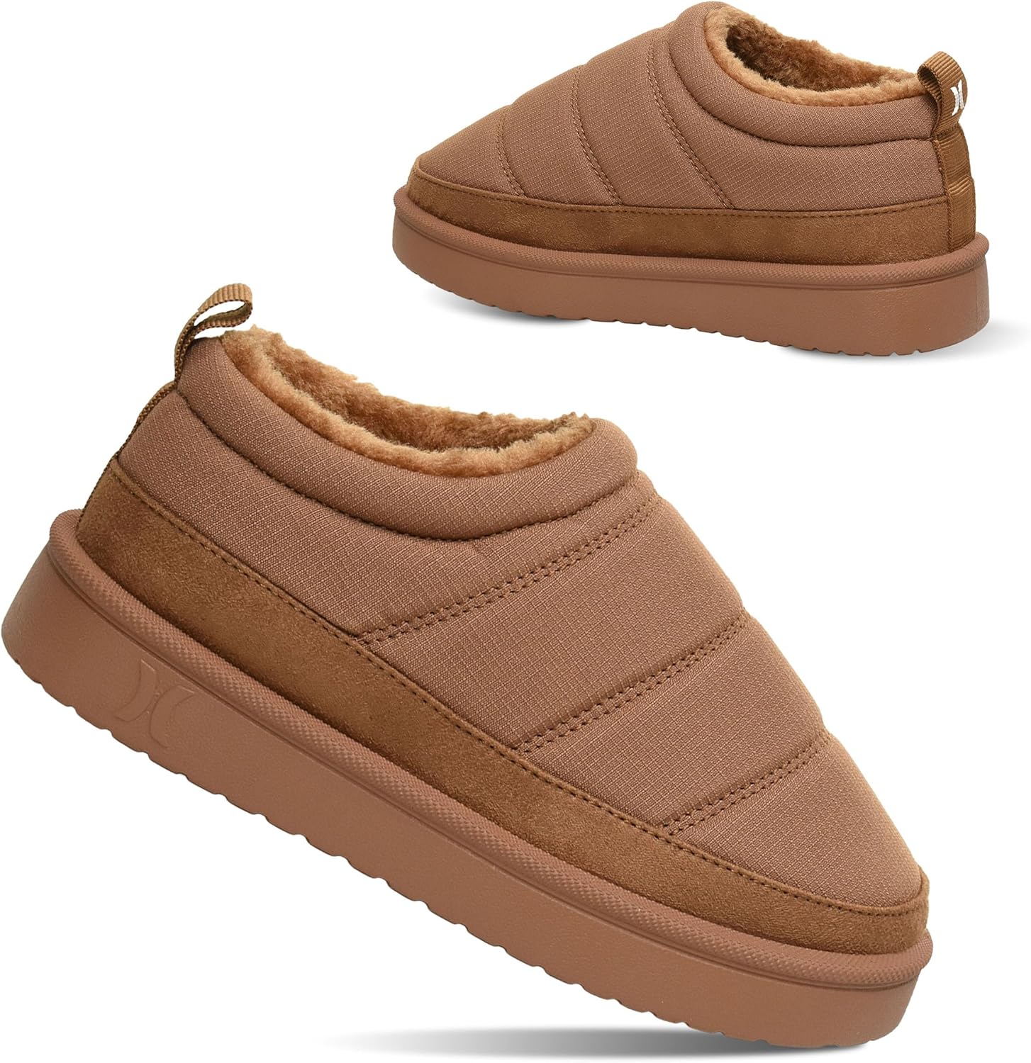 Hurley Kids Moses Slippers - Fleece-Lined Winter Kids Slippers, Cozy House Shoes, Durable everyday Wide Toe comfort Winter Clogs for Boys & Girls