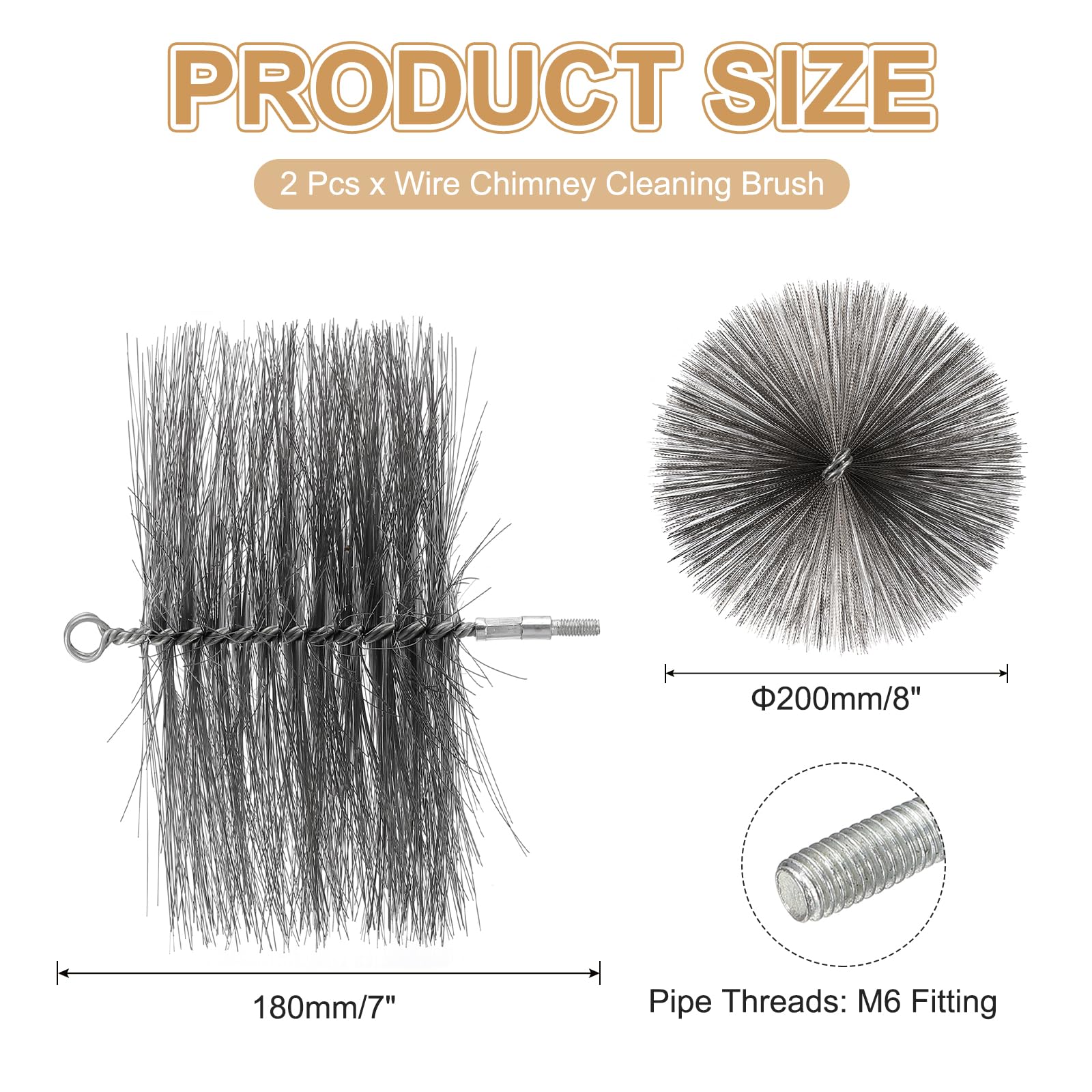 PATIKIL 7.1 Inch Wire Chimney Cleaning Brush - Image 2