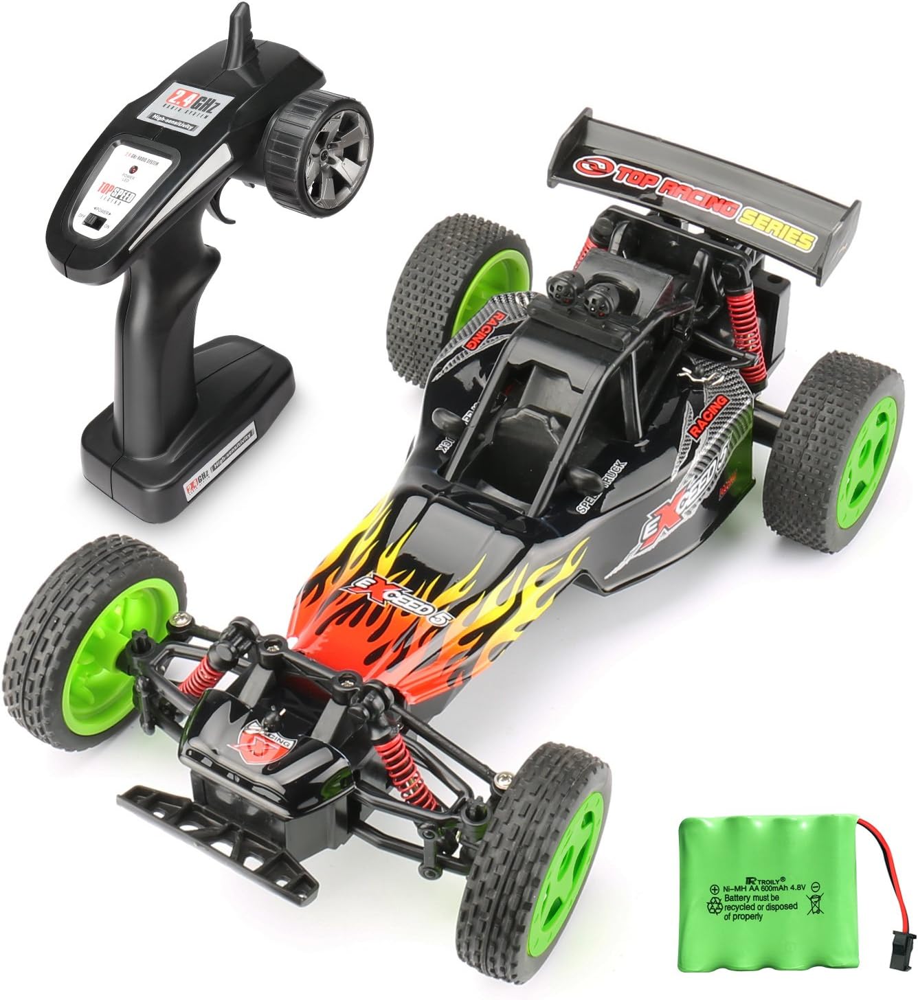 TOQIBO RC Car Remote Control Cars F1 25KM/H High Speed Racing Buggy 1:16 Scale 2.4GHz 50M 4WD Fast Rock Off-Road Crawler Truck Radio Controlled Electric Vehicle with Light