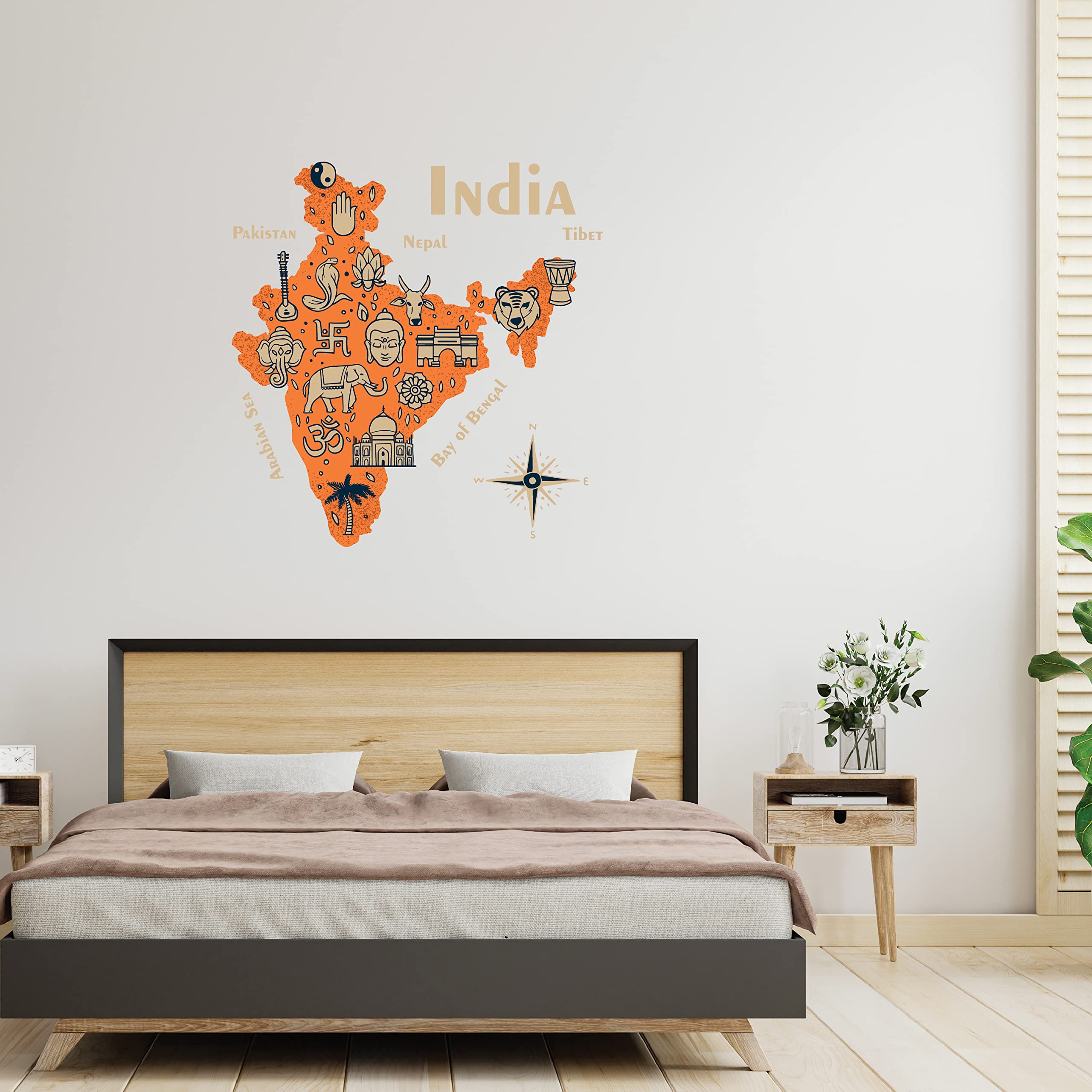 woopme Travel India Printed Wall Stickers for Bedroom Hall Kids Room Living Room Home Family Girls Boys Wall Stickers L X H 50 X 50 Cm (B0B6W764KX) Amazon Price History, Amazon Price Tracker