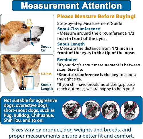 Miniatura 2 de LUCKYPAW Bozal para perro, bozal de malla para perros pequeños, medianos y grandes, bozal suave para evitar morder, bozal ajustable y transpirable
