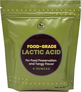 Lactic Acid Food Grade, Vegan Lactic Acid Powder for Vegan Cheese, Food Preservation and Tangy Flavor 4 Ounces