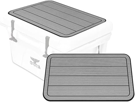 SeaDek EVA Mat Cooler Pad fits ORCA | Peel & Stick Application | Non Slip Comfort Accessories - Teak Lines StormGray-Black
