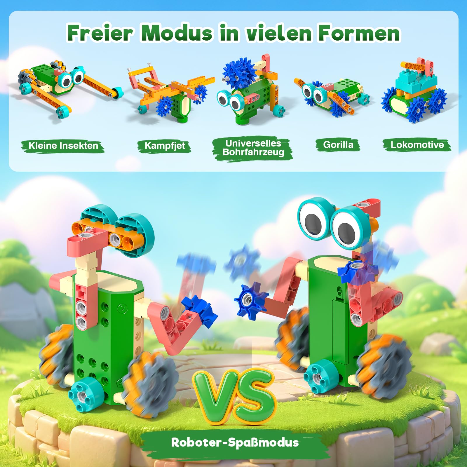 Technic Roboter Bauspielzeug Bausatz ab 6+, 33+ IN 1 RC Roboter und Auto | 150PCS, STEM Ferngesteuert Robot Bausatz Kinder, RC Programmierbar Spielzeug Geschenk ab 6 7 8 9 10 11 12 Jahre Jungen