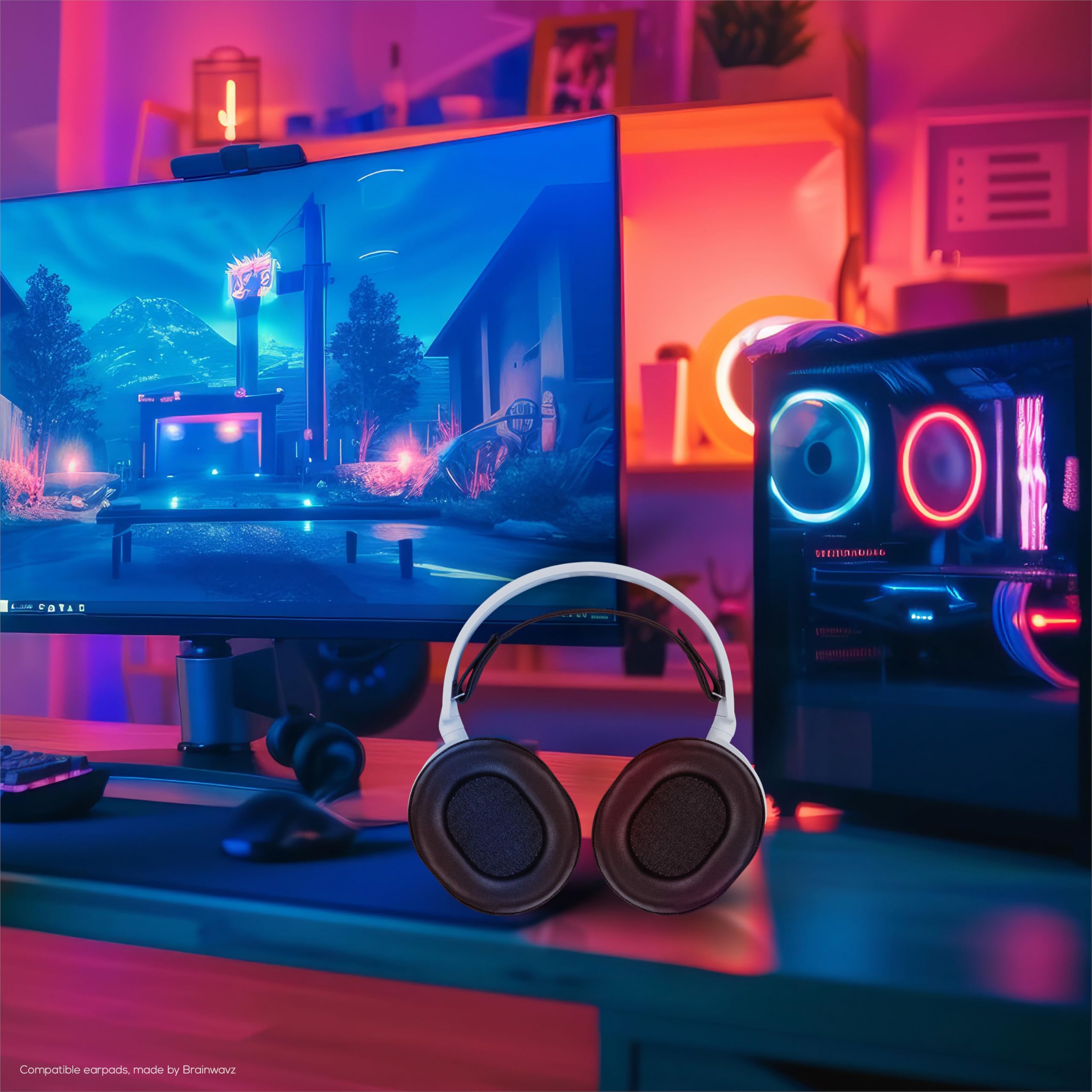 Almohadillas de Piel de Oveja para Auriculares Steelseries Arctis 1, 3, 5, 7, 9, Pro y Prime, Piel auténtica con Espuma viscoelástica, más Gruesas, cómodas y duraderas Brainwavz