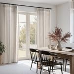 Oatmeal Rideaux plissés Beige Pinch 84 Inches Long pour le salon 2 Panneaux Sets,Lin lavé ton de terre ton arrière Table neutre de Boho Greige Terre pur rideau pour chambre à coucher