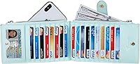 Vista 3 de Travelambo - Billetera para mujer con bloqueo RFID plegable para múltiples tarjetas con bolsillo y cremallera