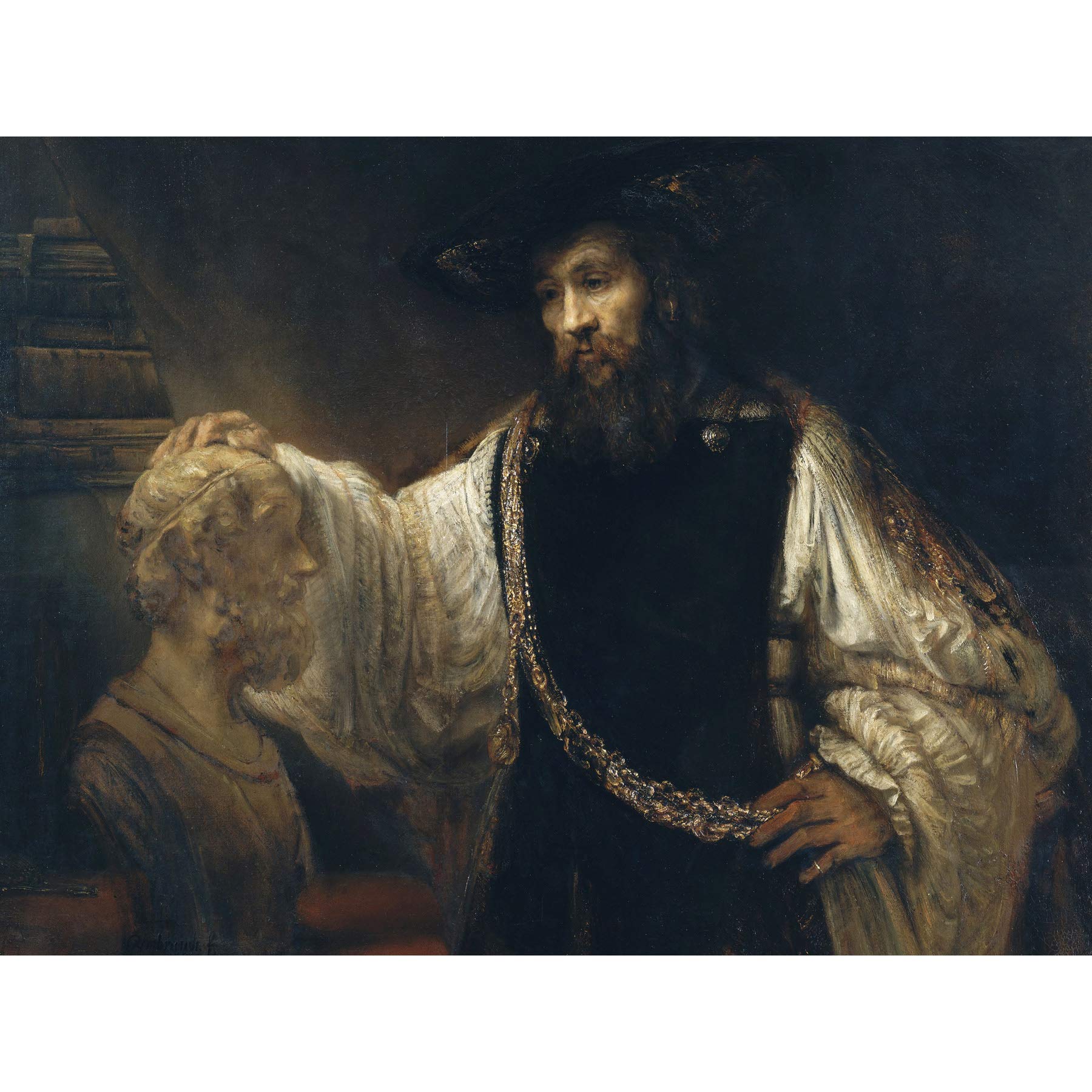Rembrandt Aristotle With A Bust Of Homer Cropped Extra Large Art Print Wall Mural Poster Premium XL