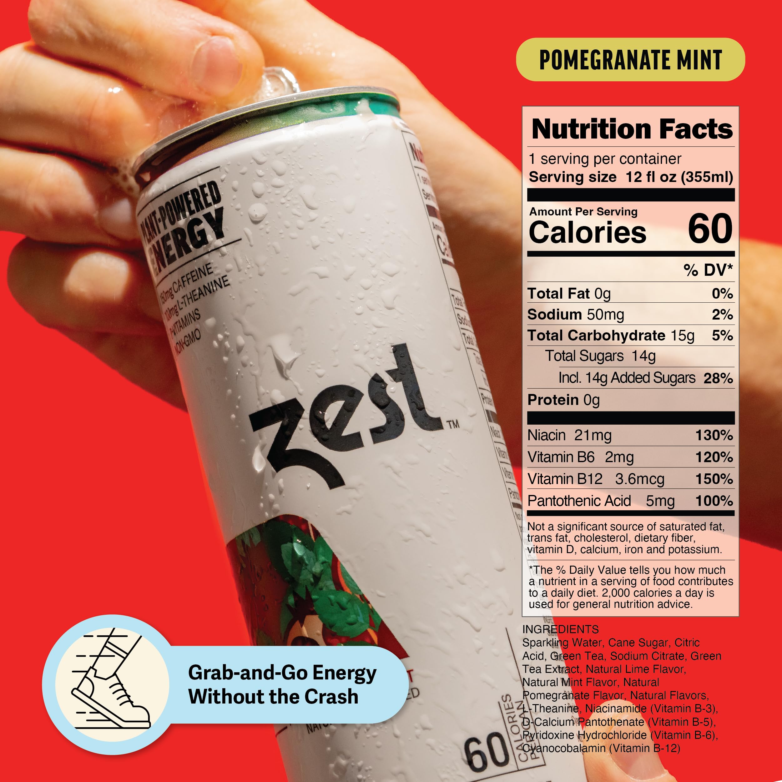Amazon.com : Zest Clean Energy Drink – Pomegranate Mint – 150mg