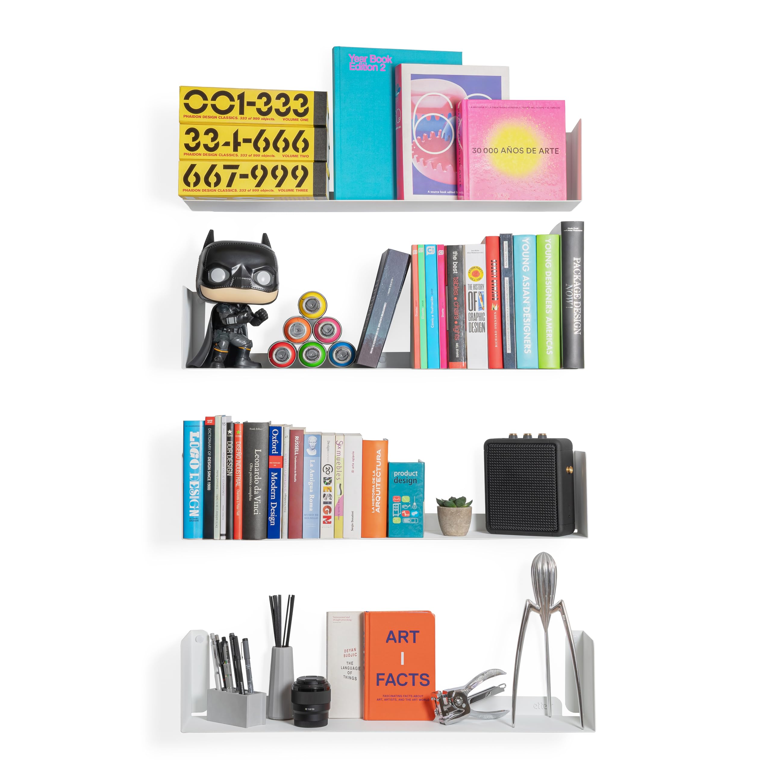 Confezione da 2 Mensole da Muro | 70x15 cm | 100% Acciaio | Prodotto in Europa | Mensola Bianca | Libreria da Parete | Mensole da Muro Design | Cameretta e Cucina