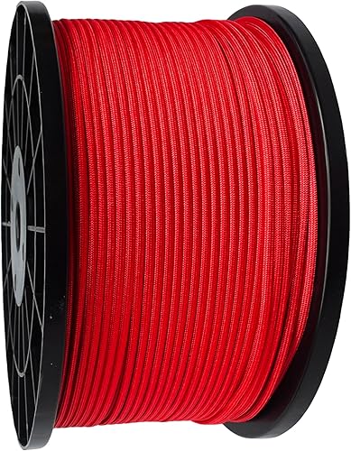 Miniatura 2 de Paracord 550 lb, cuerda de paracord de 7 hebras 305 m, 4 mm, cuerda de paracaídas de nailon para camping, rojo imperial