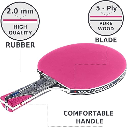 Miniatura 2 de Raqueta de ping pong con giro asesino + funda gratis, raqueta de tenis de mesa profesional para principiantes y jugadores avanzados, mejora tus
