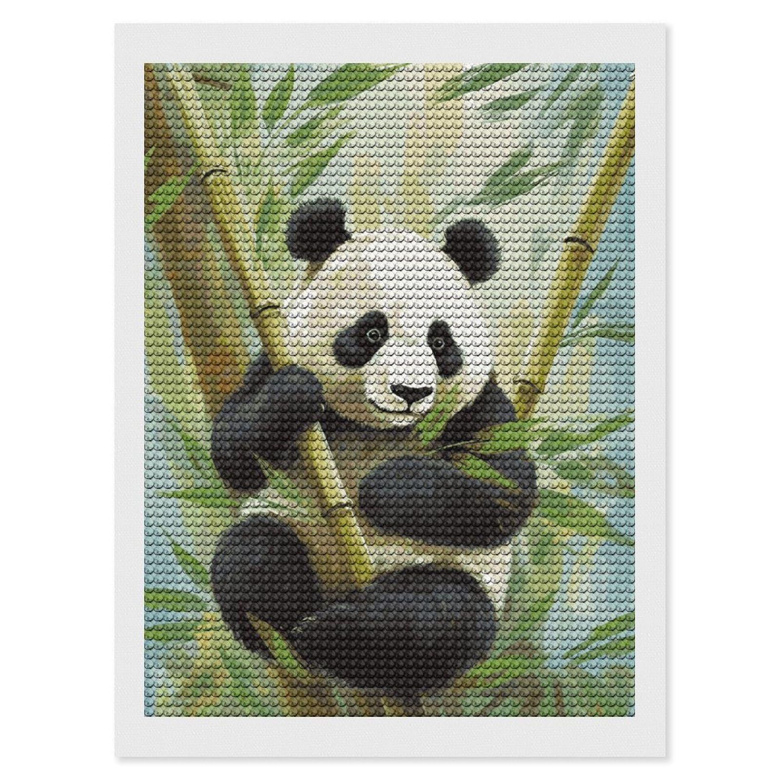 Bamboo with Panda Diamond Painting Kits for Adults, DIY 5D Diamond Painting Kits for Beginners, Round Full Drill Diamond Dots Paintings, Diamonds Pictures Gem Art for Crafts Home Decor 12"x16"