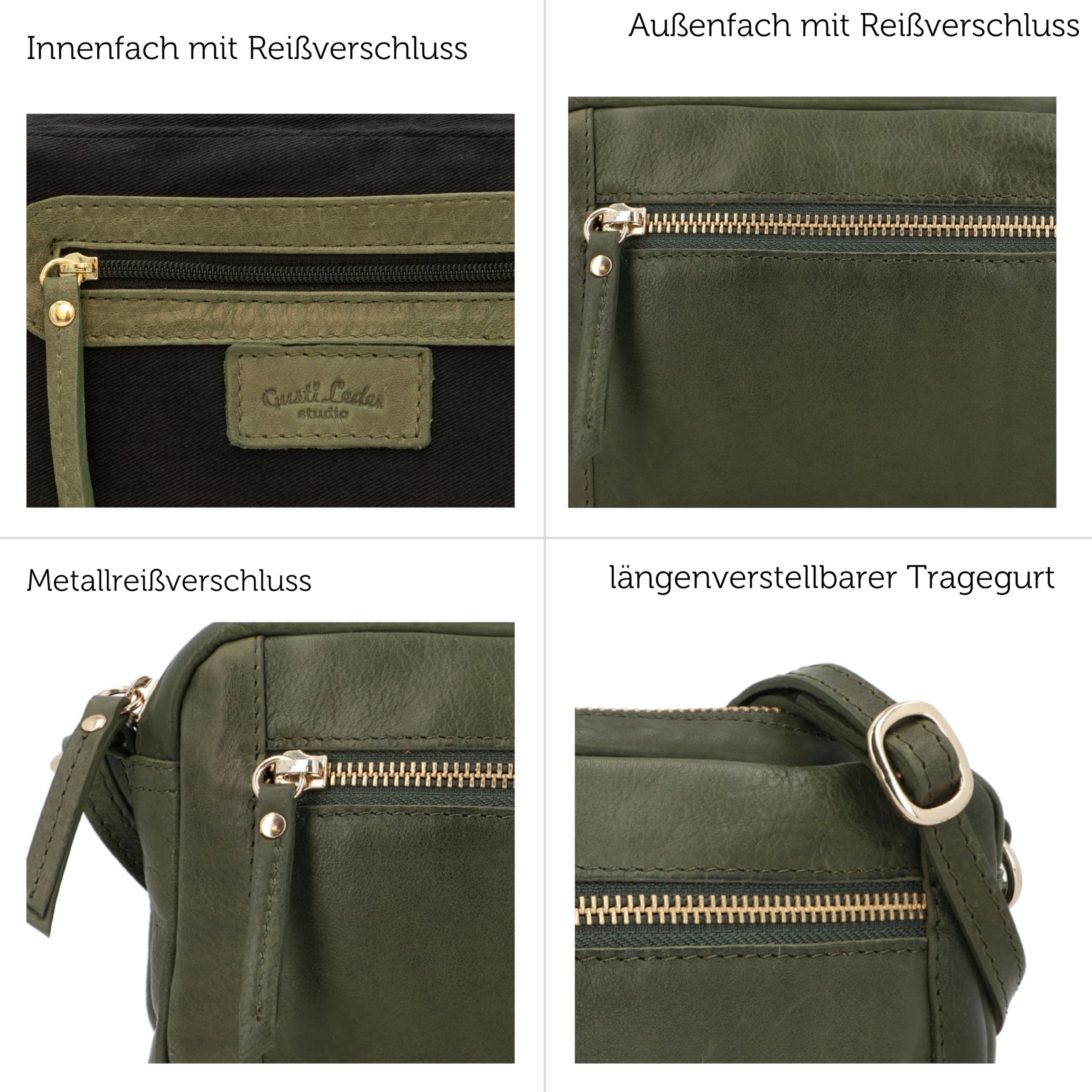 Gusti Handtasche Leder - Dominic Damen Handtasche Schultertasche Partytasche Festivaltasche Ledertasche Vintage Leder