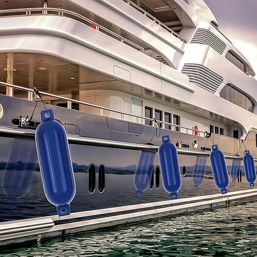 Vista 71 de Paquete de 4 defensas de barco de 4.5/5.5/6.5/8.5/8.5/10/16 pulgadas, parachoques de vinilo acanalado de doble ojo, parachoques de barco para Negro