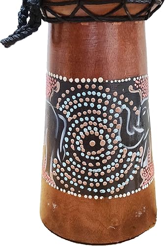 Miniatura 2 de Djembe - Tambor pintado a mano con lunares multicolor con patrones aleatorios únicos, bongo inspirado en africano, impresionante idea de regalo.