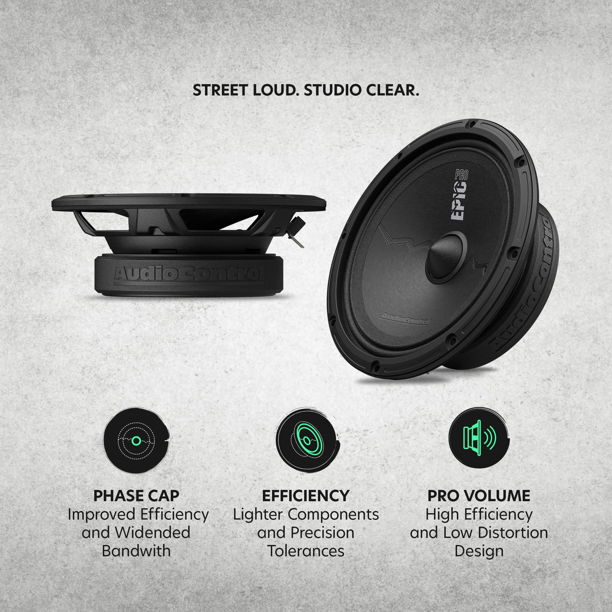 AudioControl EPICPRO6S Paire d'enceintes de Voiture de 16,5 cm de Haut de Gamme à Montage Peu Profond, 200 W RMS/300 W Max, 120-8000 Hz