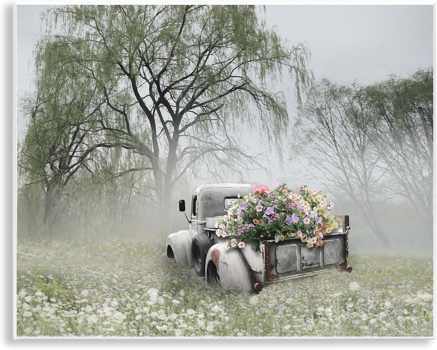 Stupell Industries Overgrown Floral Truck Wall Plaque Art Design by Lori Deiter