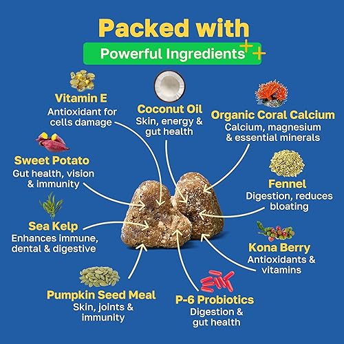 Miniatura 3 de Happy Paws Apoyo probiótico para la salud intestinal para perros, masticables suaves con probióticos, semillas de calabaza, batata, hinojo, aceite