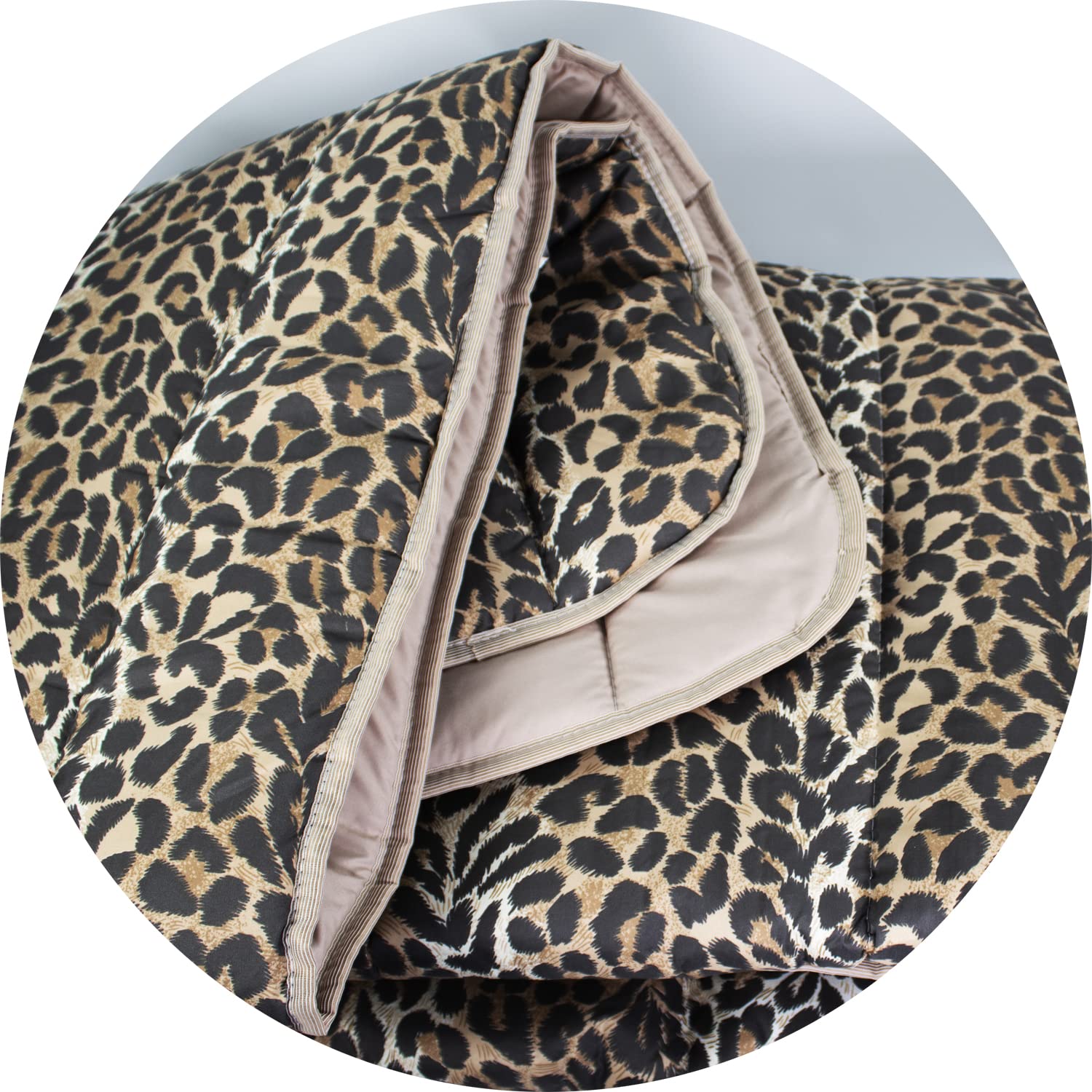 Copriletto Trapuntato Animalier Leopardato | 100% Poliestere | Misura Letto Singolo 160x260 Cm | Made In Italy - Foto 6