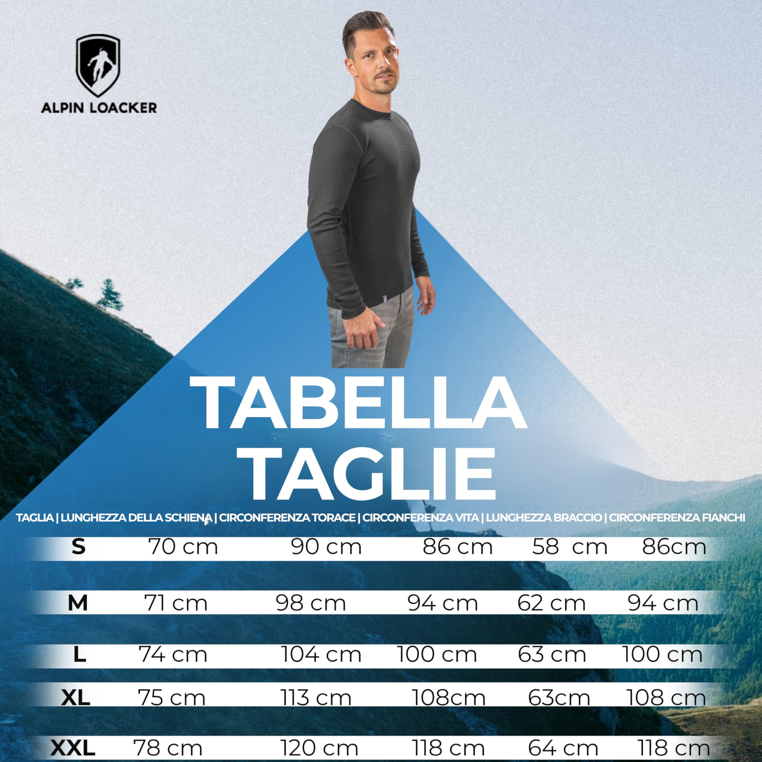 ALPIN LOACKER Maglietta Termica Uomo 100% Lana Merino - Maglia Tecnica per Running, Ciclismo e Sport Invernali