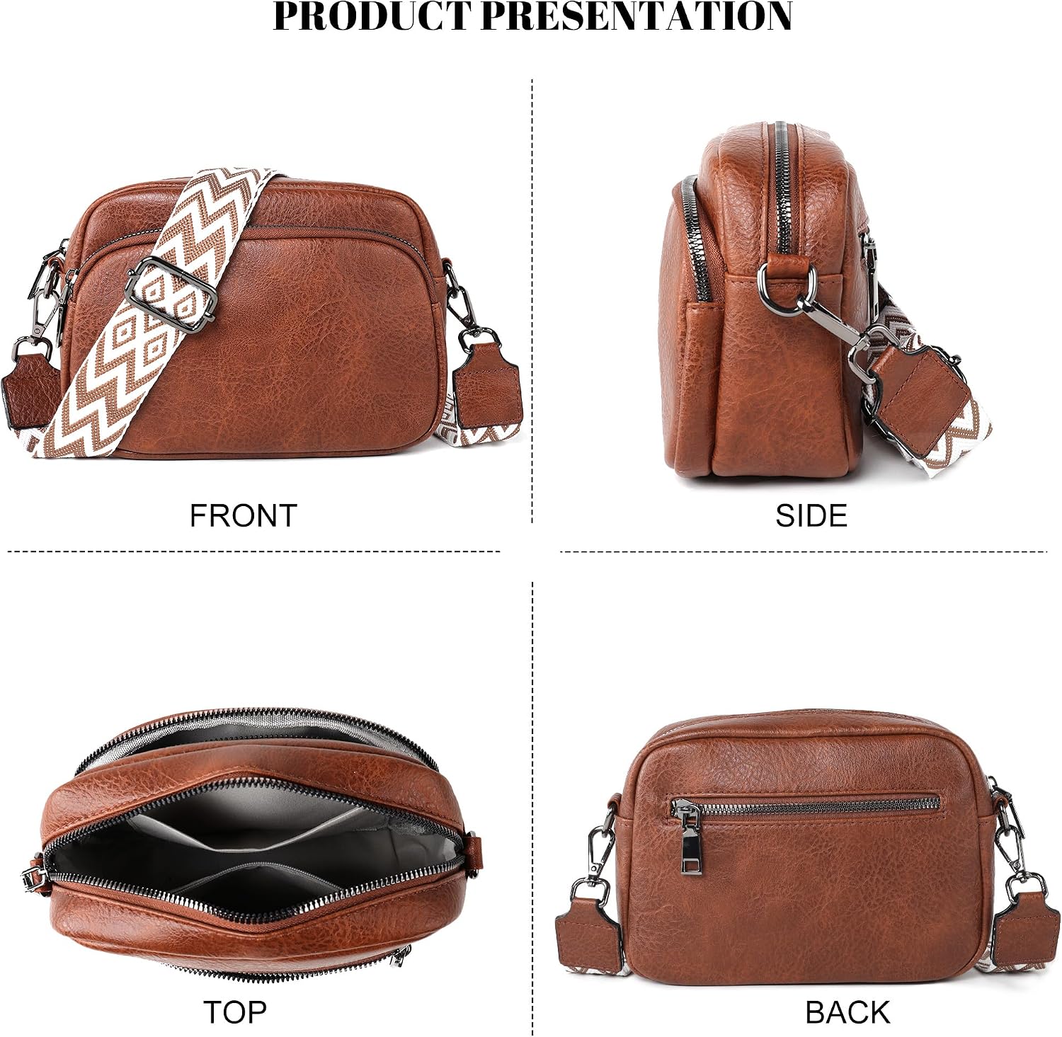 TANTOMI Small Crossbody Bag for Women, Vegan Leather Shoulder Bags for Women, Travel Purse with Adjustable Shoulder Strap