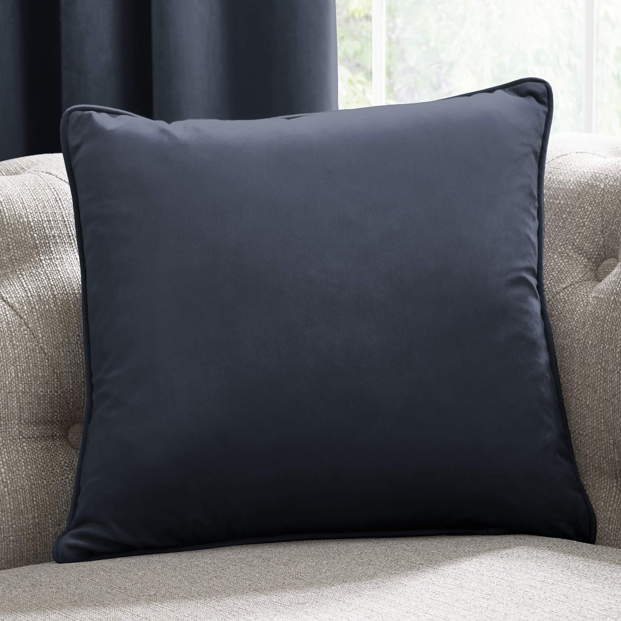 Laurence Llewelyn-Bowen Unisex Navy 'Montrose' Luxury Filled Plain Velvet Cushion