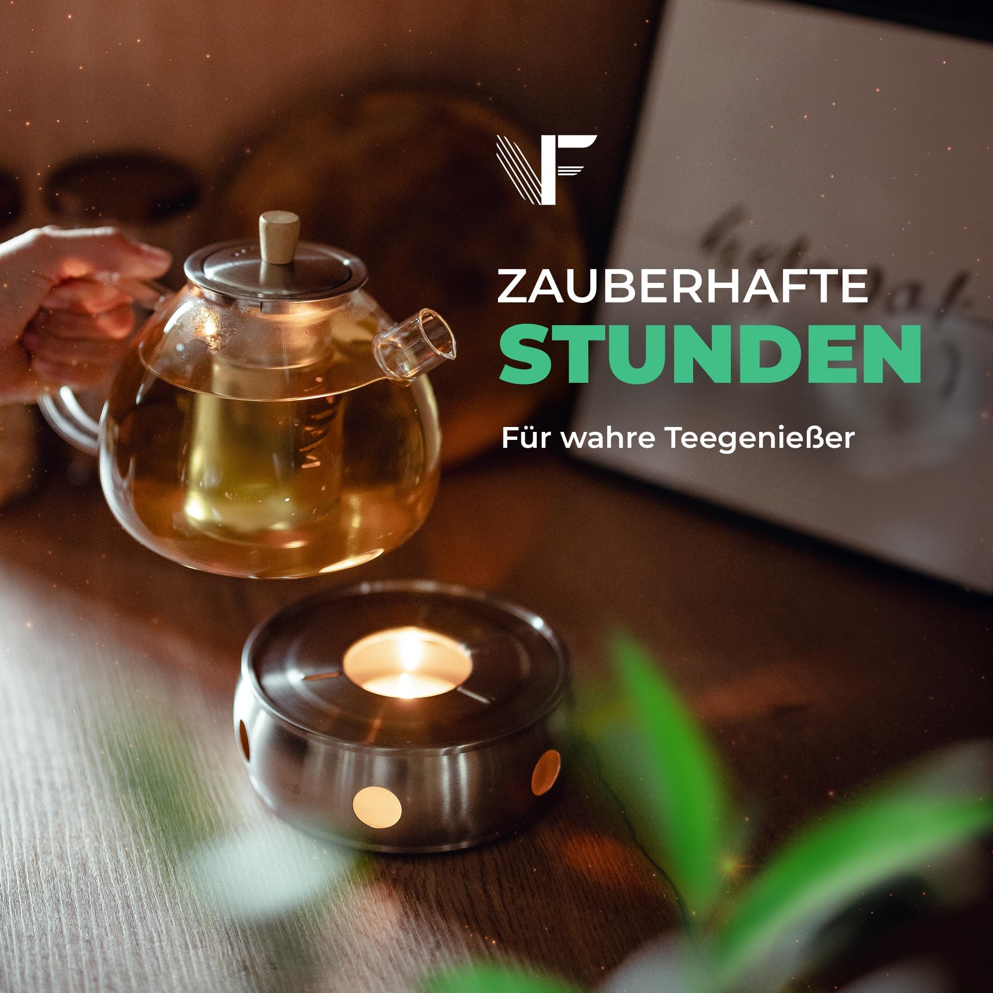 BigKego Réchaud En Acier Inoxydable Avec Photophore Pour Théière, Chauffe- Théière, Chauffe-théière, Chauffe-théière, Chauffe-café Noir Pour Théières Et Cafetières