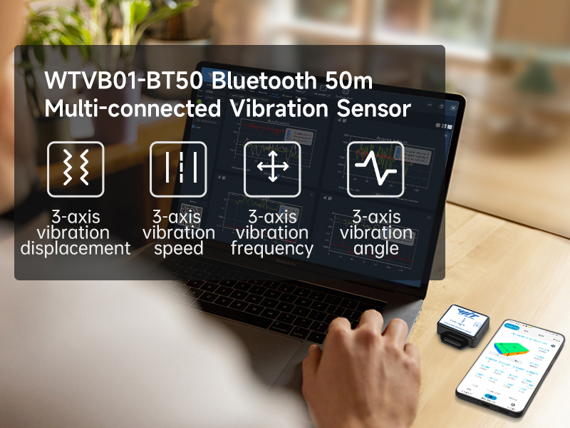 bluetooth wireless vibration sensor [WTVB01-BT50] Bluetooth 50m Wireless Multi-connected Vibration Sensor main image 0