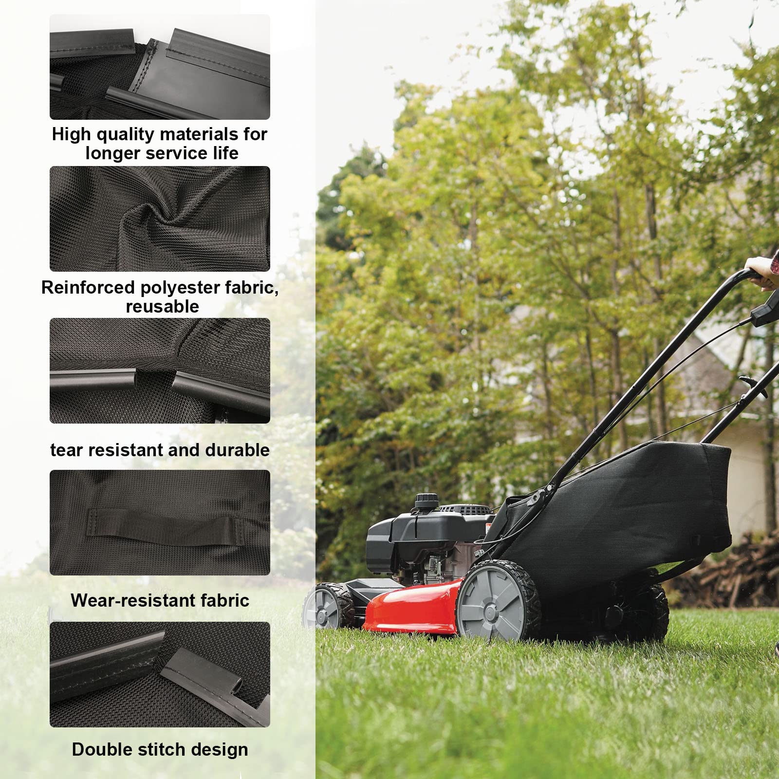 RO6G 970698001 worek do kosiarki do trawy zamiennik worka do kosiarki Ryobi 50 cm 40 V bezprzewodowy RY40108 RY40109 pasuje do torby na trawę Ryobi TB200 TB230 TB2240 TB270 ES TB280 ES (bez metalu
