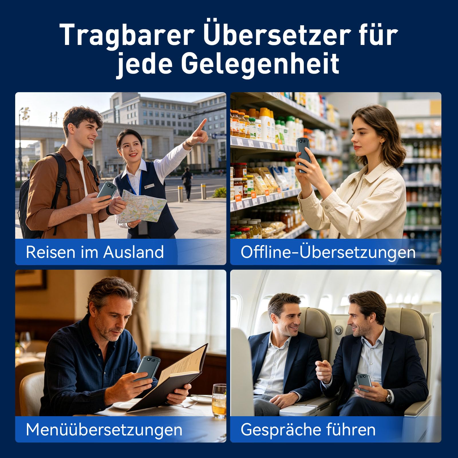 Traduttore Vocale SKARA Senza Connessione Internet, Dispositivo di Traduzione in Tempo Reale con Uscita Vocale, Supporta 137 Lingue e Accenti, Traduzione Offline, WiFi e tramite Foto, Ideale per Viagg