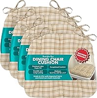 Vista 25 de Barnett Home Decor Cojín para Silla de Comedor de Microgamuza Camel con Lazos - 15 x 17 Tamaño Pequeño Cojín para Silla - Relleno de Espuma