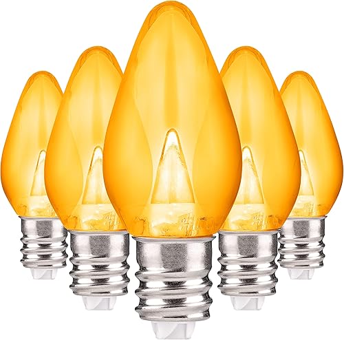 Miniatura 10 de Enchufe de iluminación navideña LED liso C7 blanco frío bombillas de repuesto para enchufes E12, grado comercial de bajo consumo, 2 bombillas de