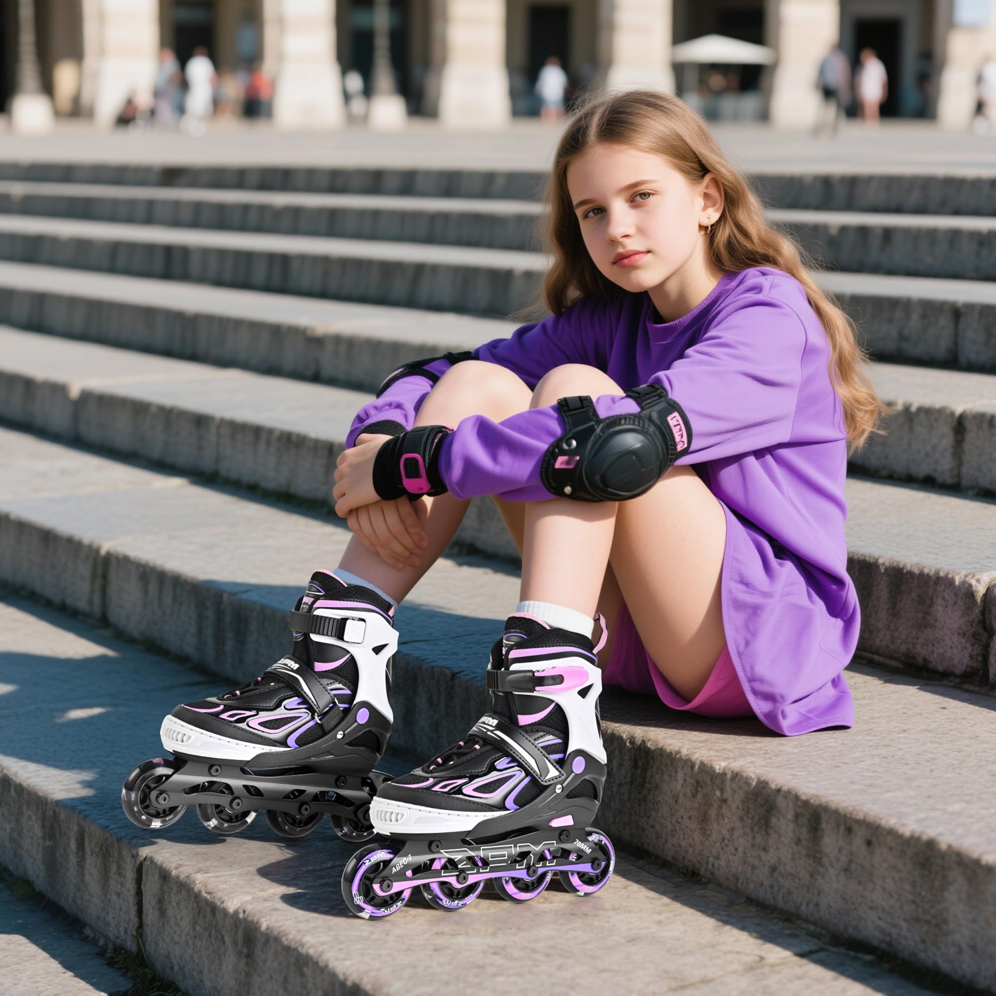 2PM SPORTS Brice Pattini in Linea Regolabili, Divertente Inline Skates per Bambina e Bambino e Bambini e Ragazzi