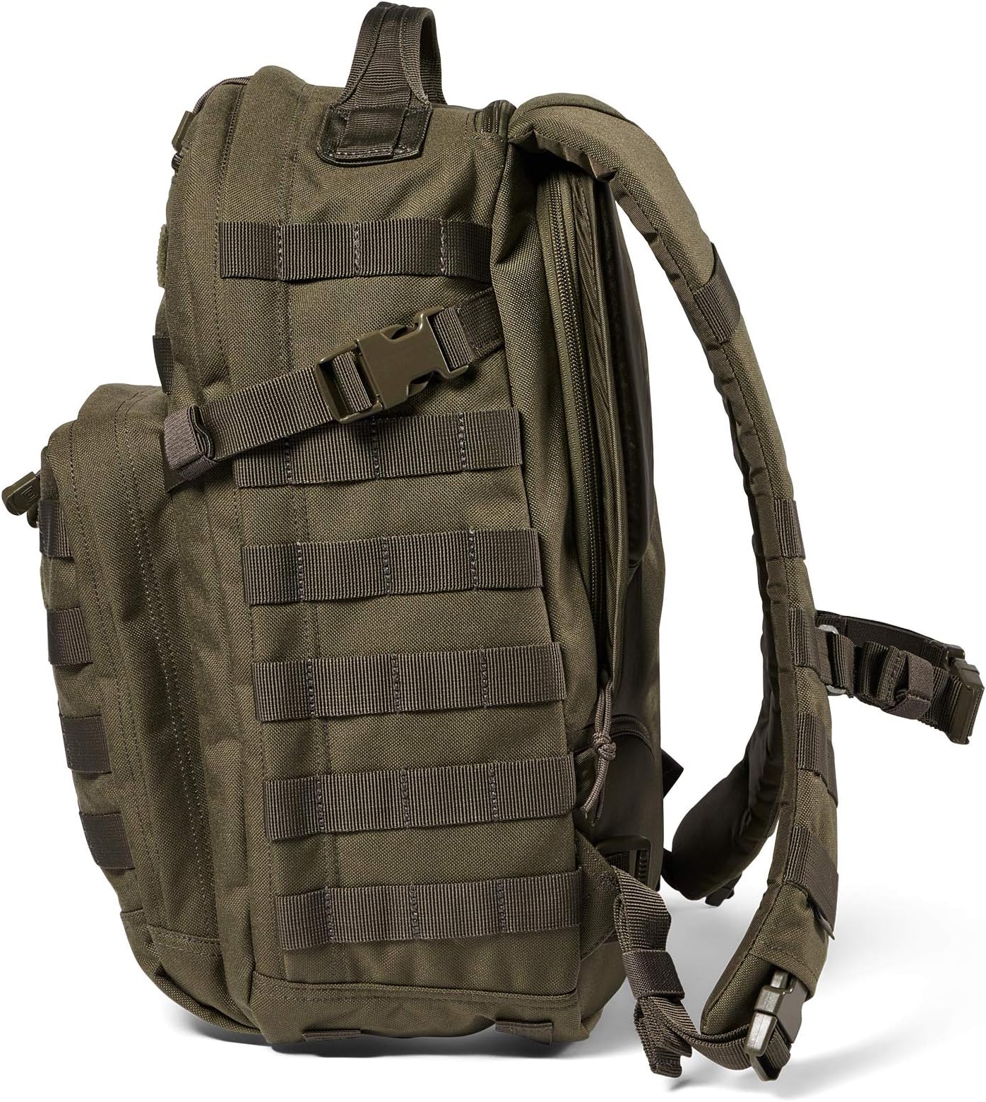 5.11 Tactical Backpack – Rush 12 2.0 – Military Molle Pack, CCW with Multiple Compartments, 24 Liter, Small, Style 56561, Ranger Green