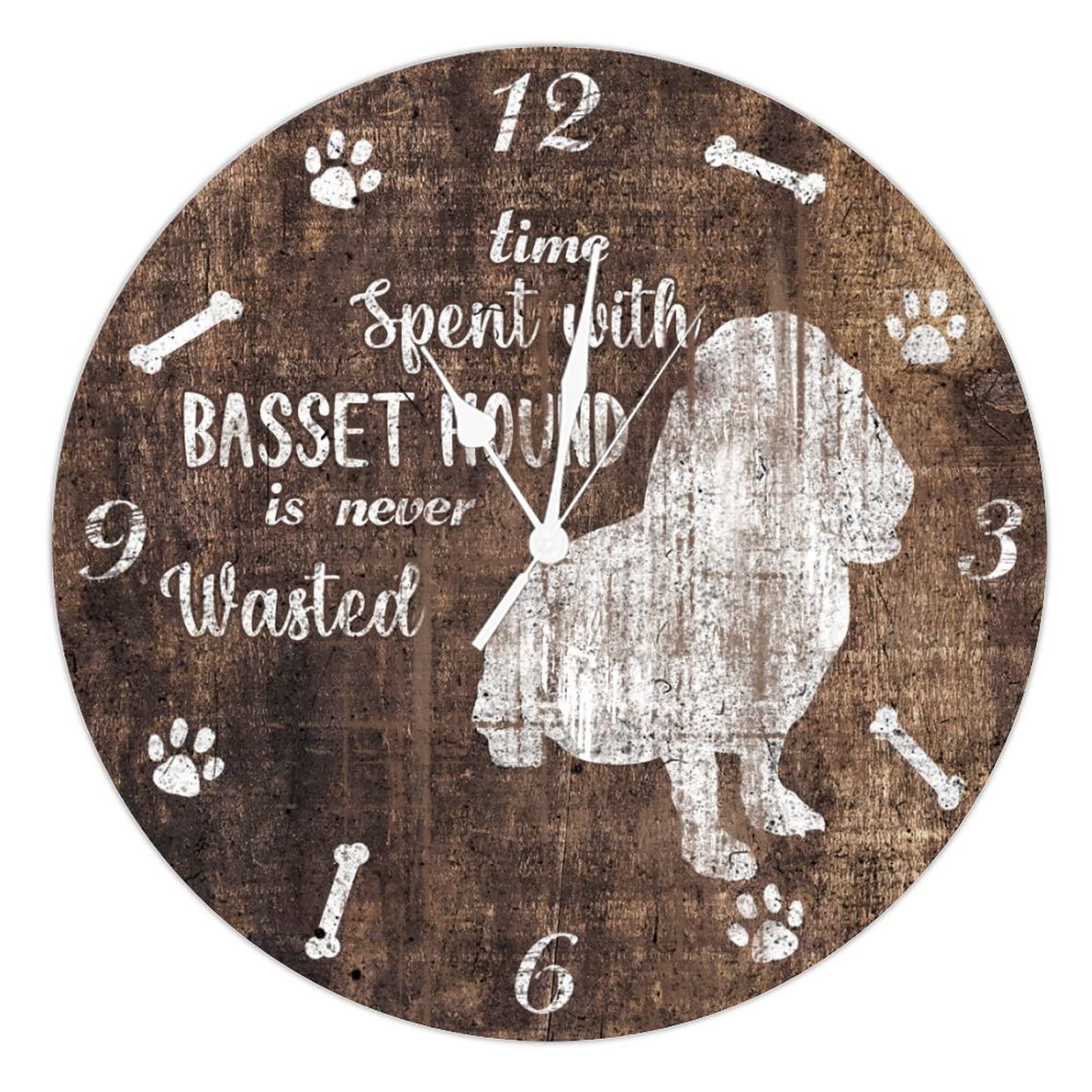 Horloge décorative ronde en bois silencieuse contre les bruits nocturnes