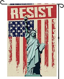 Protest Sign Garden Flag, Double Sided Resist Garden Flag for Outside Decor, Political Hate Anti Racist Anti Felon Pro Women's Rights Garden Banner Decorations Outdoor 12"X18"