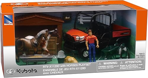 Miniatura 2 de NewRay Kubota Horse Corral & RTV 1120D Playset