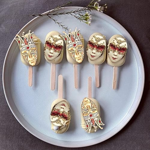 Miniatura 7 de Moldes venecianos para fondant, 3 unidades, máscara de mascarada, molde de silicona para decoración de pasteles, dulces, azúcar, cupcakes,