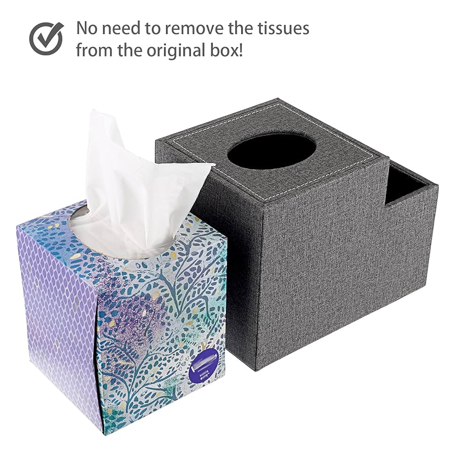 Amazon.com: Sumnacon Square Linen Tissue Box Cover - Stylish