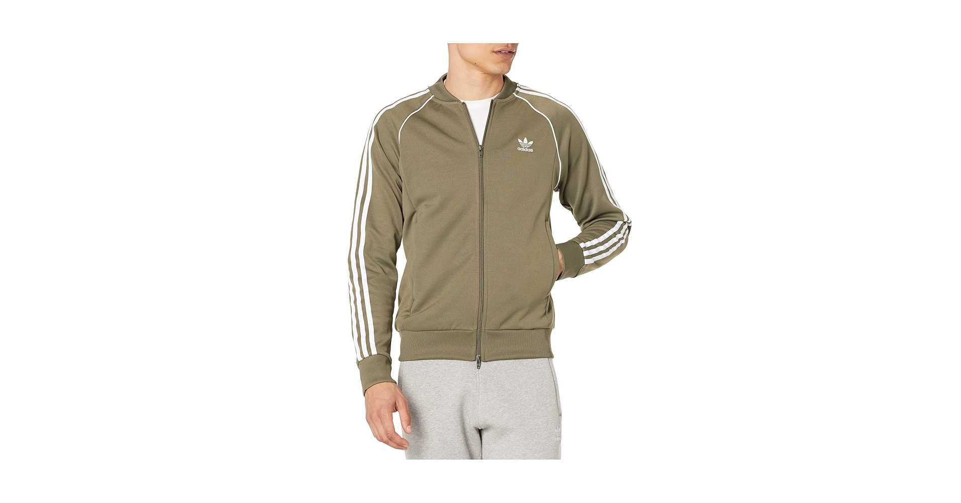 adidas Originals Superstar Track Jacket Olive Strata SM at Amazon