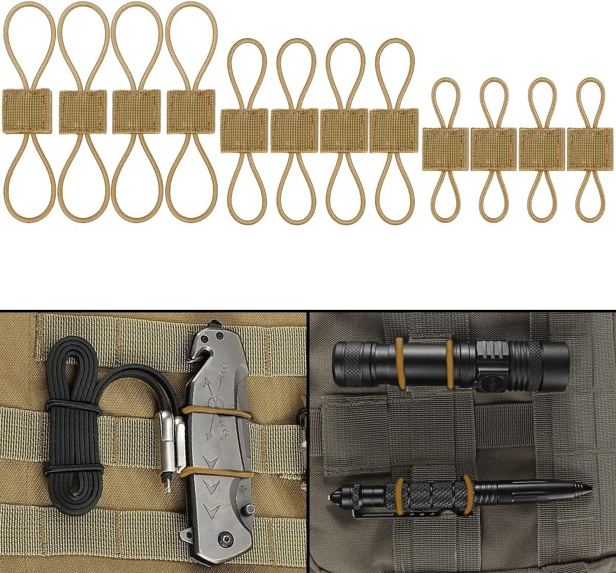 GearHill Molle Attachments, Tactical Backpack Accessories, Molle Webbing Binding Ribbon Multipurpose Tactical Bag Molle Accessories