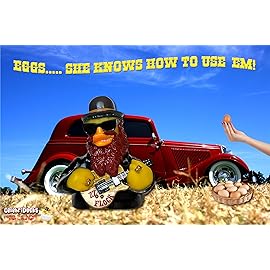 CelebriDucks - ZZ Flock- Eggs... She Knows How to Use \'Em - Floating Rubber Ducks - Collectible Bath Toy Gift for Kids & Adults of All Ages