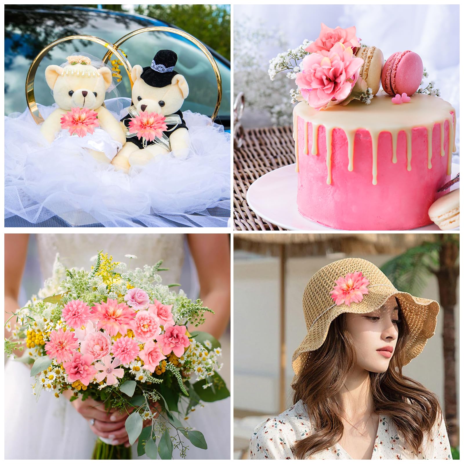 Teste Di Fiori Artificiali Blu, Set Di Rose E Peonie In Seta - Perfette Per Decorazioni Matrimonio, Casa E Fai Da Te - 5