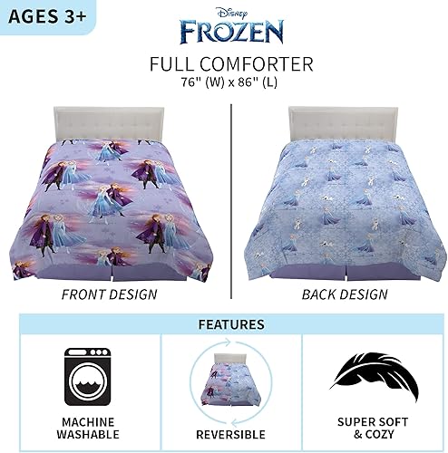 Miniatura 3 de Disney Frozen 2 - Ropa de cama para niños, edredón de microfibra suave, tamaño matrimonial, producto oficial de Disney por Franco