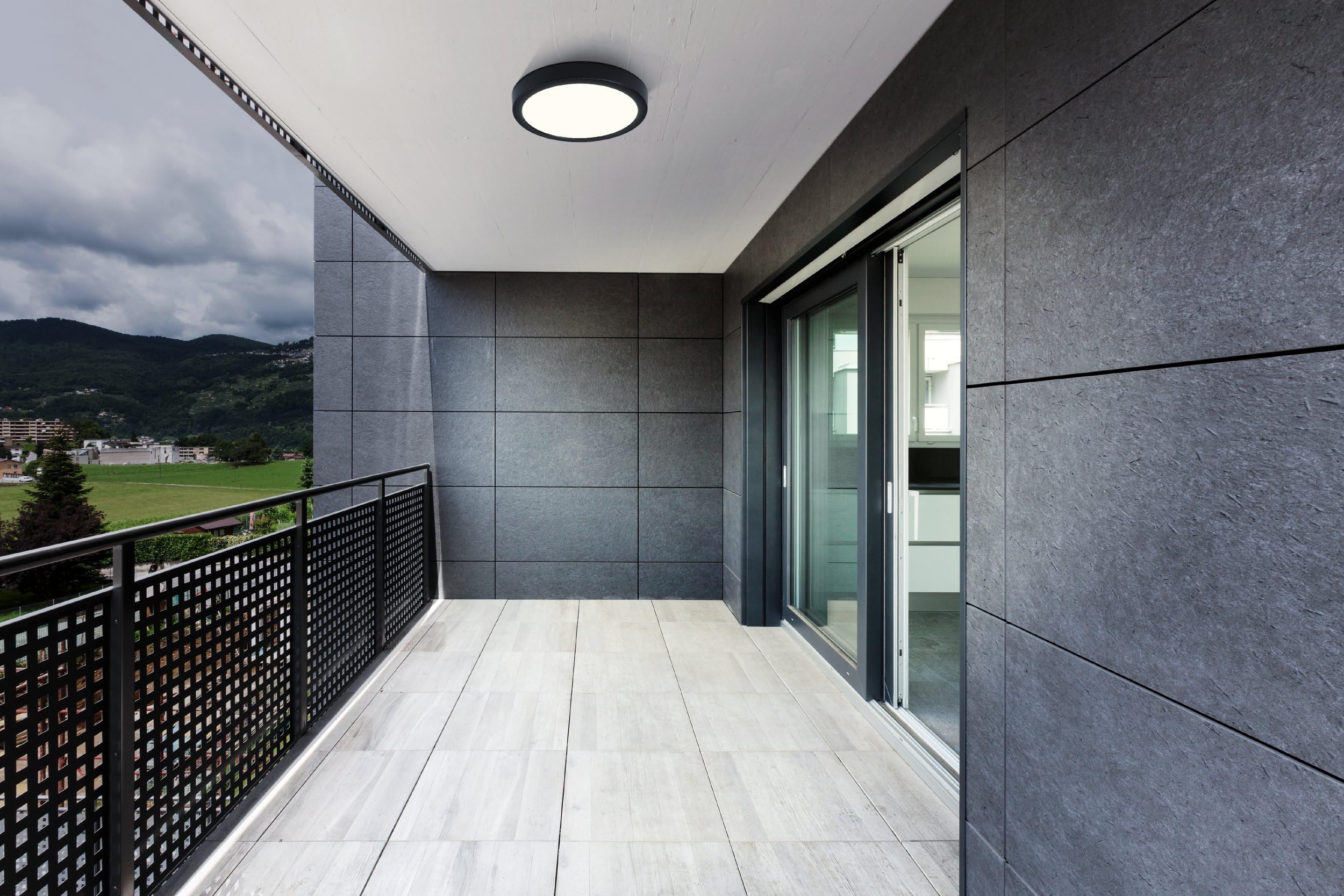 EGLO LED lampa sufitowa zewnętrzna Argolis 2, oświetlenie na ścianę i sufit | lampa zewnętrzna z metalu w kolorze czarnym i tworzywa sztucznego w białym, ciepła biel, IP44, ⌀ 28,5 cm