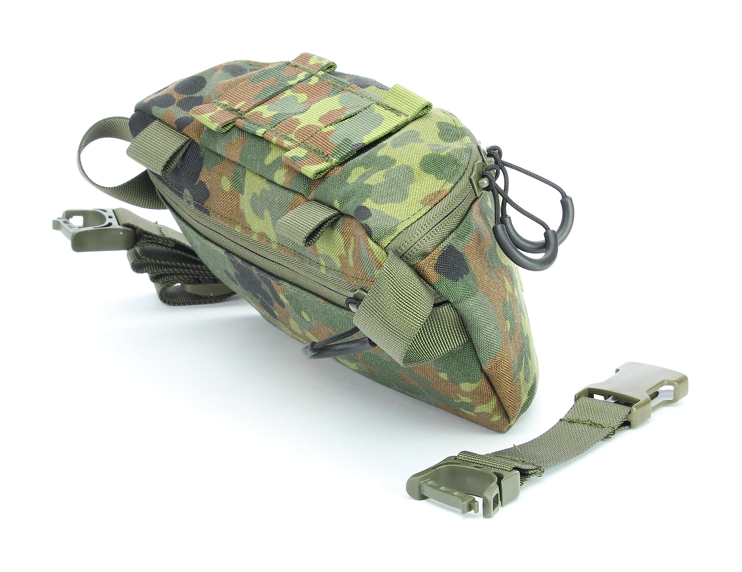 Hüfttasche Modular 1,8L mit MOLLE, abnehmbarem Gurt, Klettflausch, Karabiner und Rückfach für Ballistik – robuste Gürteltasche für Beruf, Freizeit, Outdoor, Taktik, Militär, Survival, Adventure