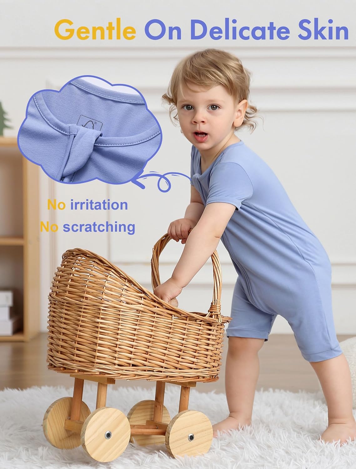 JunNeng Rayon Viscose from Bamboo Baby Zipper Romper,Soft Jumpsuit Short Sleeve One Piece Coverall for Boy Girl