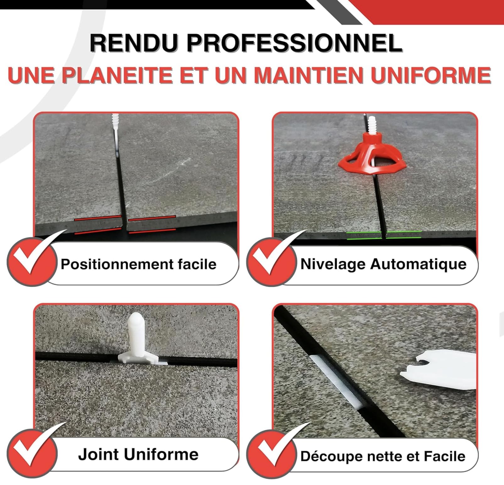 Crociere per piastrelle autolivellanti 2 mm | 200 clip + 100 quadranti riutilizzabili | 3-22 mm I Shaffer pro | compatibile 20 mm I sistema di livellamento a vite | aiuta la posa di piastrelle per